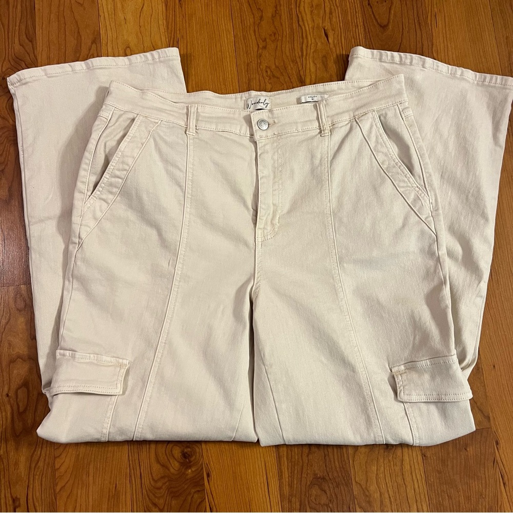 Wonderly 14 Ivory Women's Straight Leg Cargo Pants, NWOT
